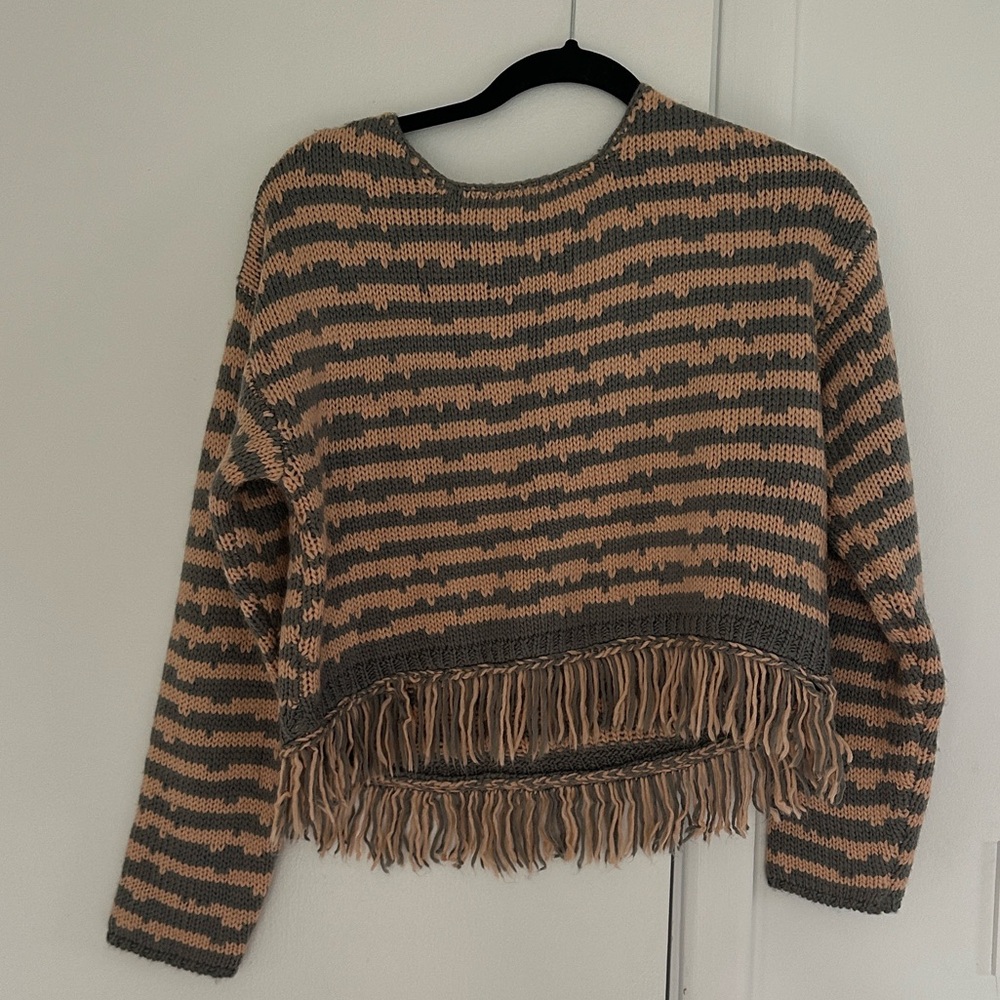 Storia Pink and Gray Knit Sweater
